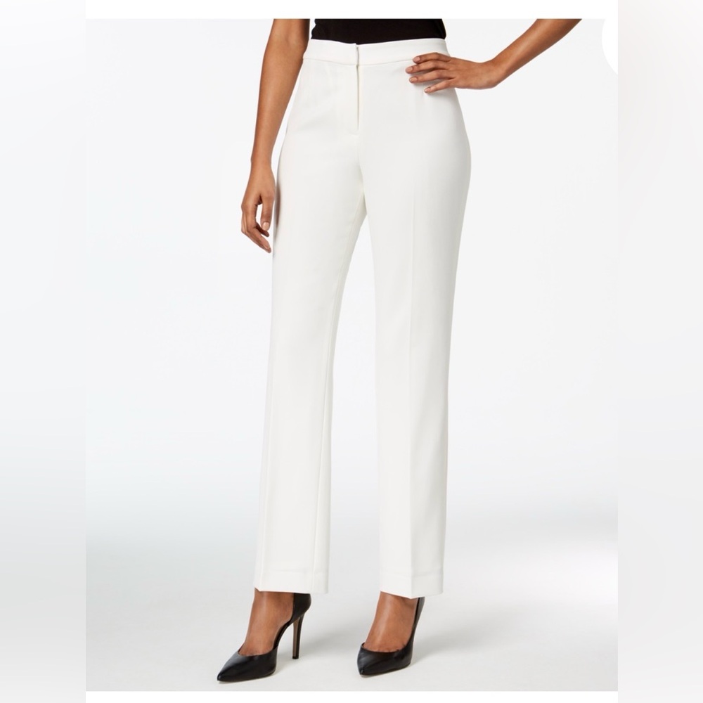 Kasper Kate Women's Elegant White Straight Leg Pants